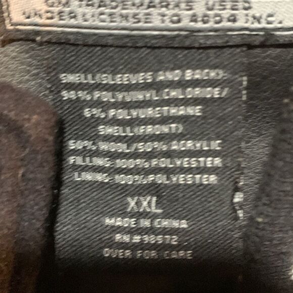 Vintage 90s Chevrolet Wool Baseball Bomber Jacket Faux Leather Sleeve XXLarge 2X - Picture 13 of 16